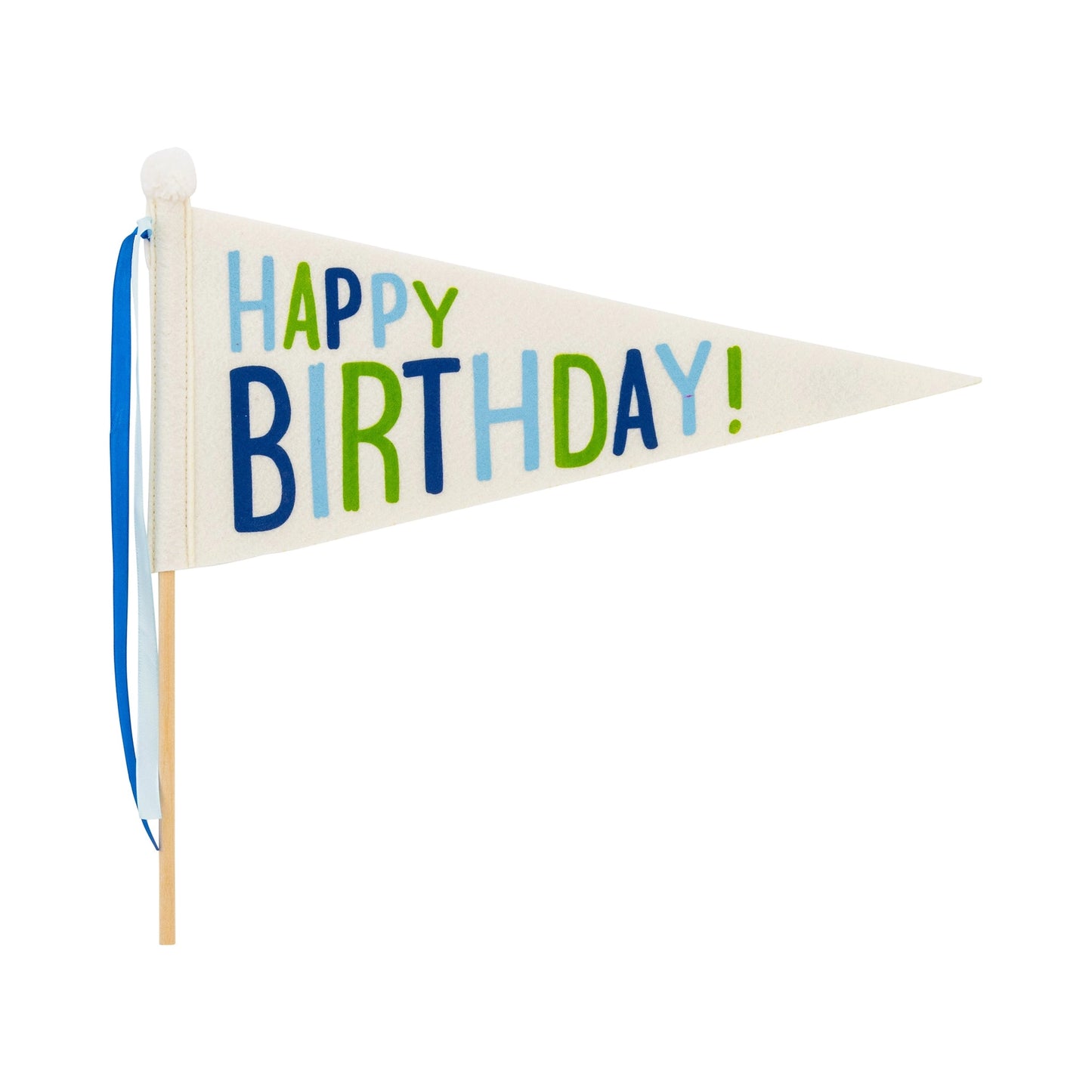 Blue Happy Birthday Felt Pennant