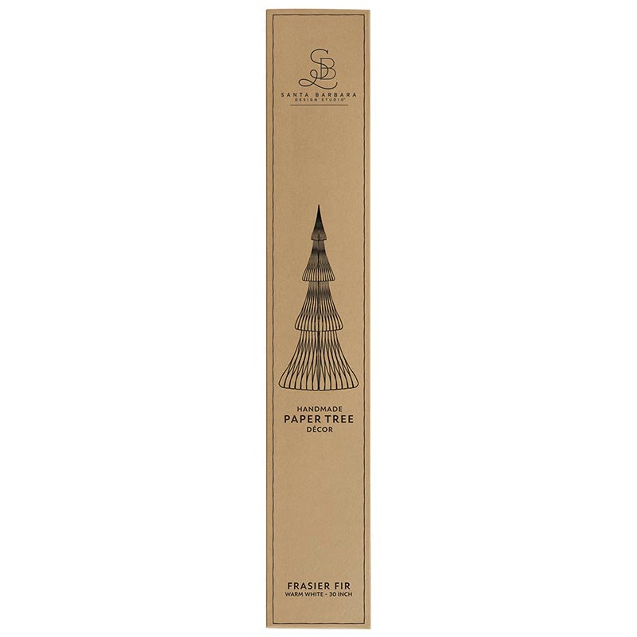 30" Warm White Frasier Fir Paper Tree