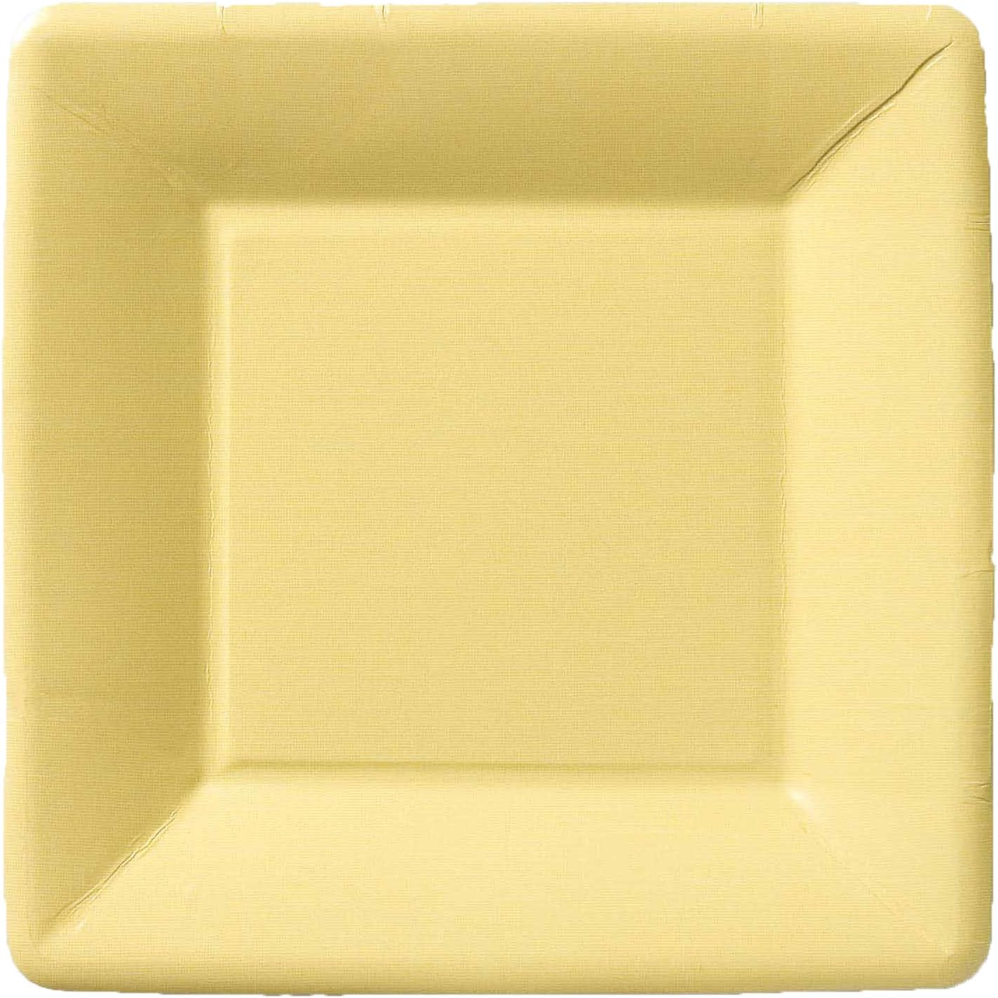 Yellow Linen Square Dessert Plates