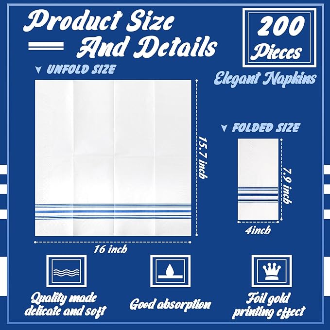 Blue Stripe Guest Towels