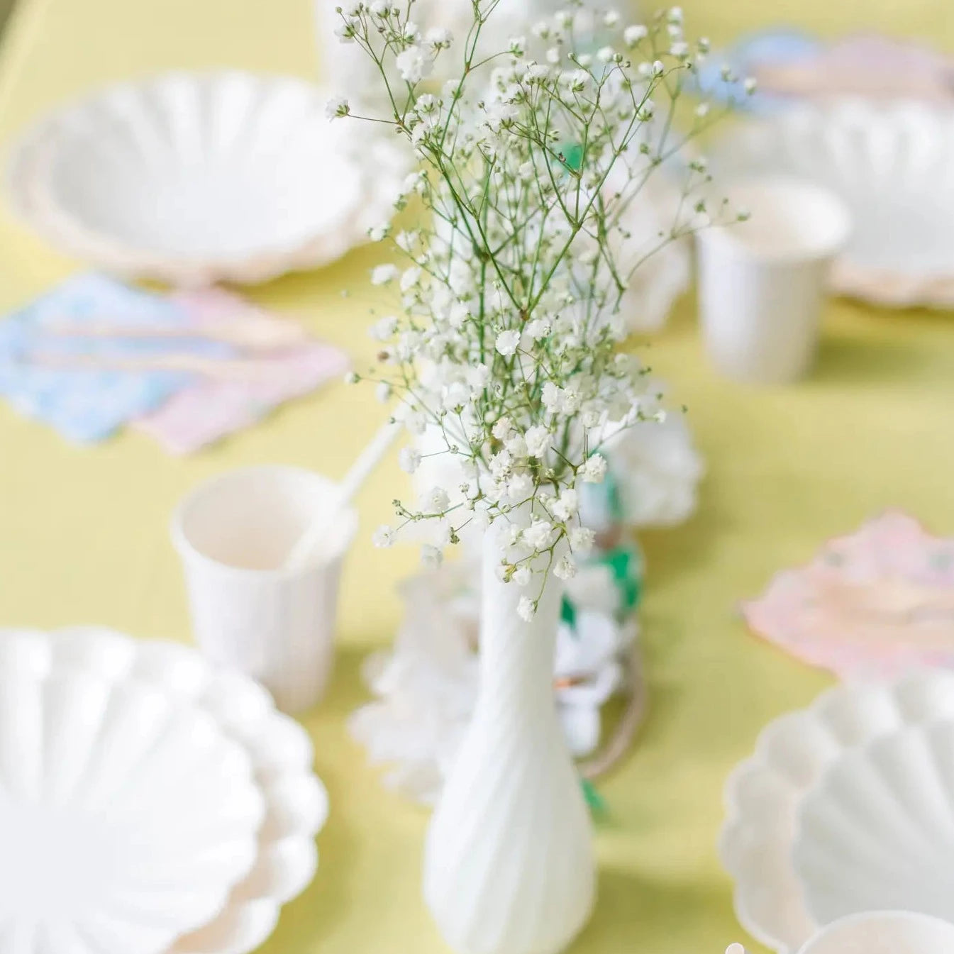 Ecofriendly Yellow Disposable Tablecloth