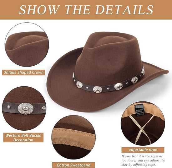 Felt Cowboy Hat with Buckle Belt