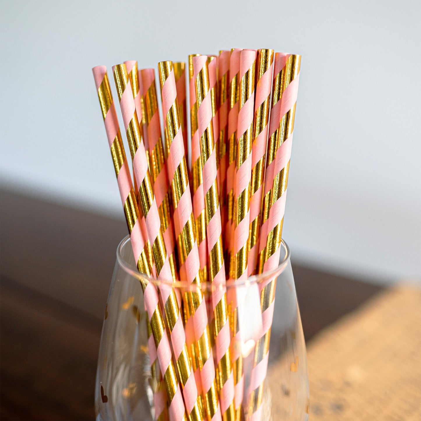 Blush & Gold Straws