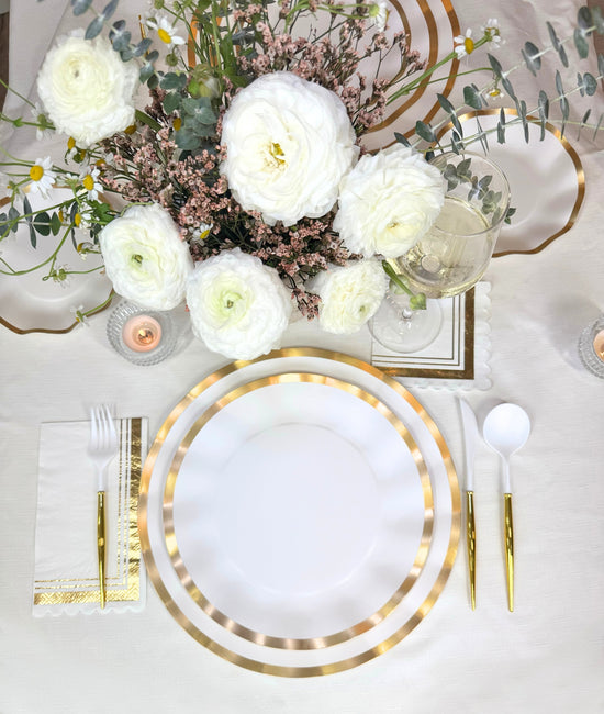 White Wavy Dinner Plates