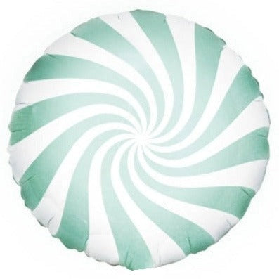 18" Mint Swirl Candy Mylar