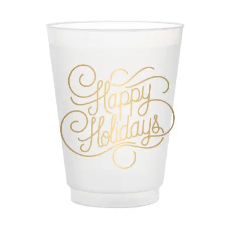 Happy Holidays Frosted Cups