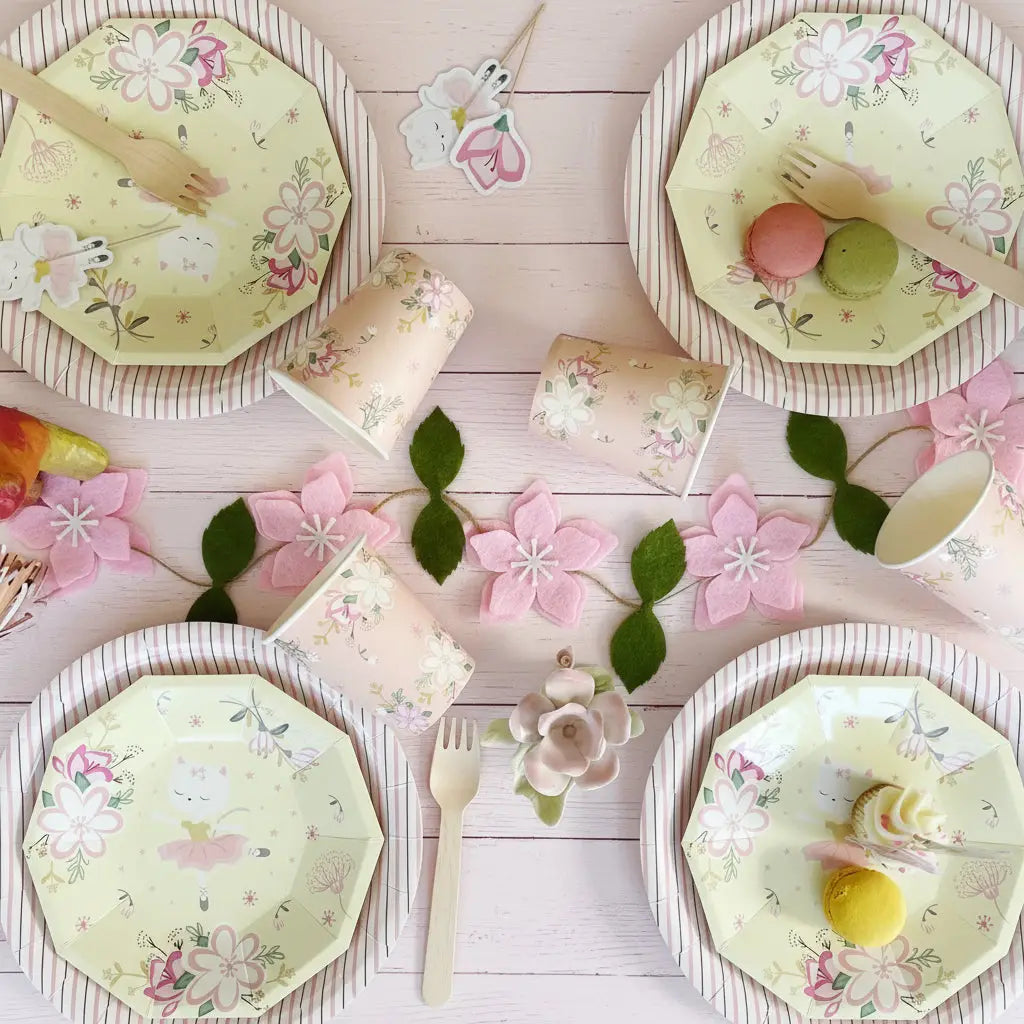 Pink Fine Stripes Plates
