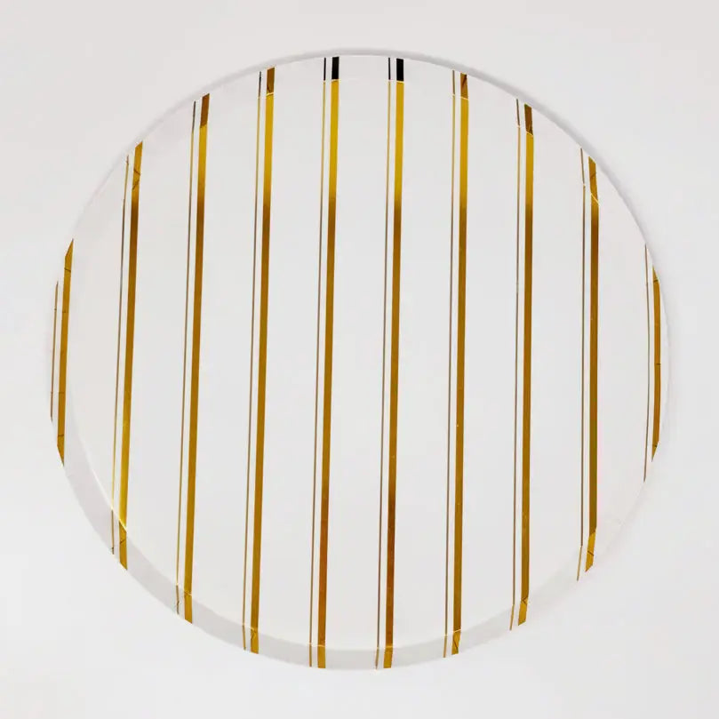 Golden Stripes Dinner Plates