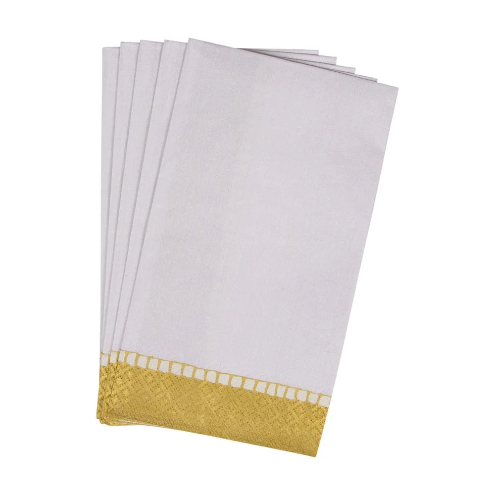 Linen Gold Border Guest Towel