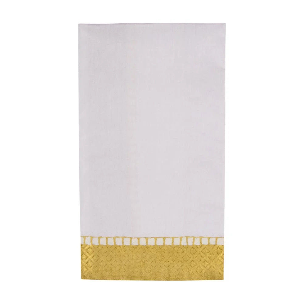 Linen Gold Border Guest Towel