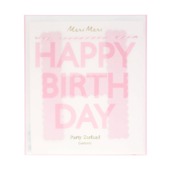 Pink Happy Birthday Garland
