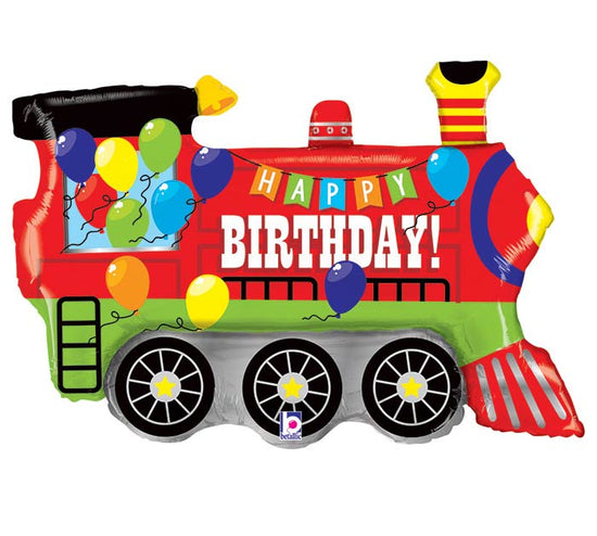 37" Happy Birthday Train Balloon