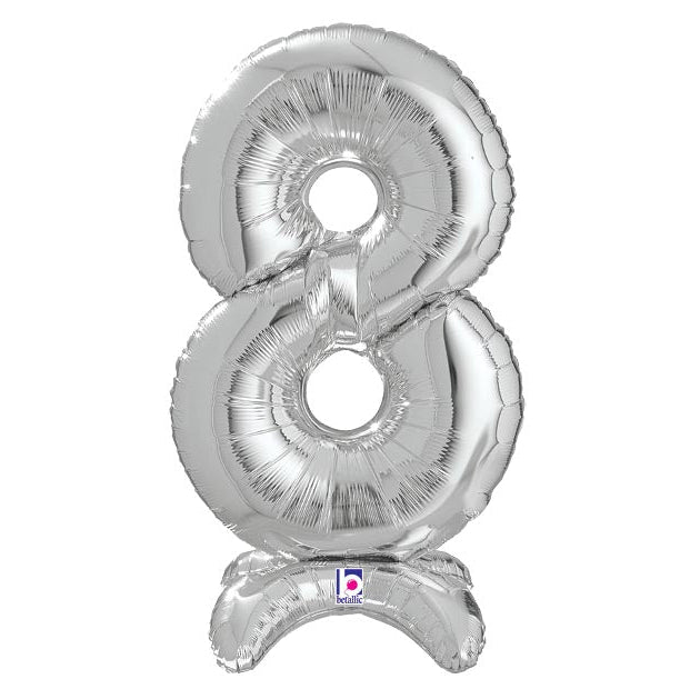 25" Standup Number Balloon- Silver