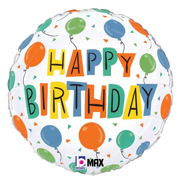 18" Birthday Party Balloons Mylar