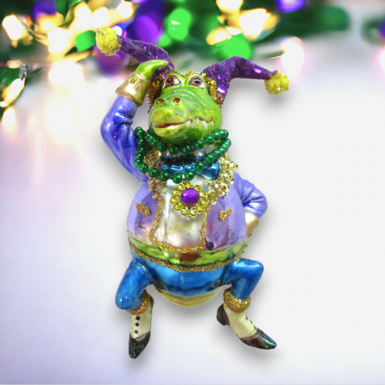 Mardi Gras Crocodile Ornament