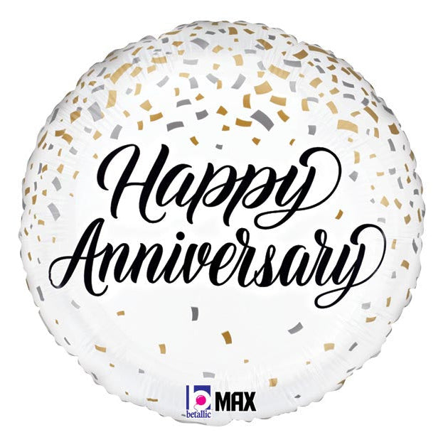 18" Anniversary Confetti Mylar