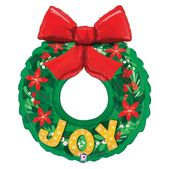 36" Joy Wreath Mylar