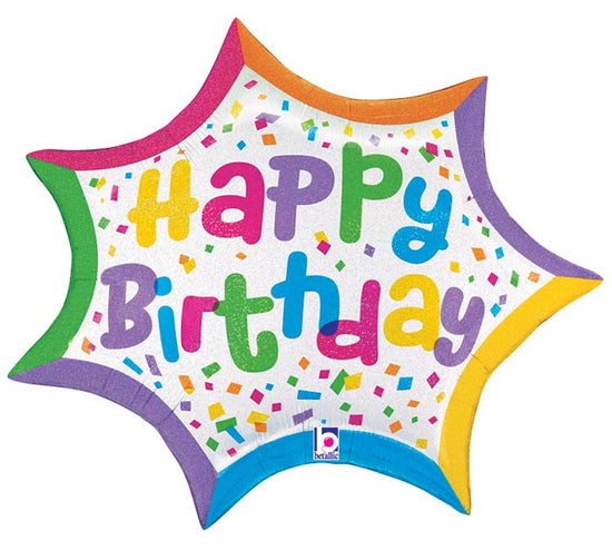 27" Confetti Burst Birthday Mylar