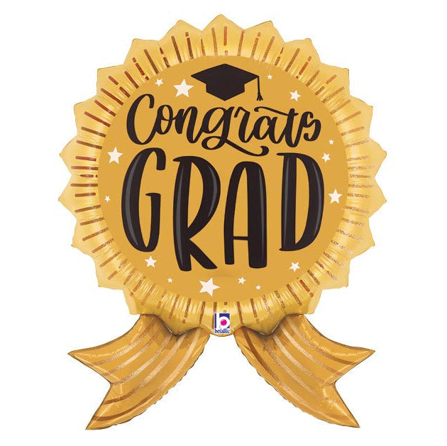 35" Gold Ribbon Graduation Mylar