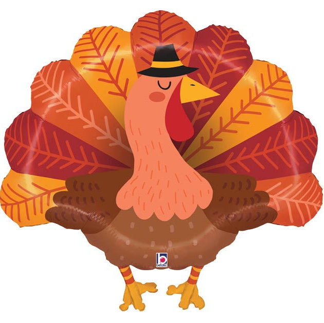 28" Thanksgiving Turkey Mylar