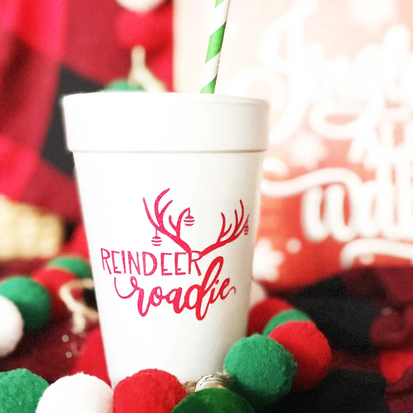 Reindeer Roadie Foam Cups