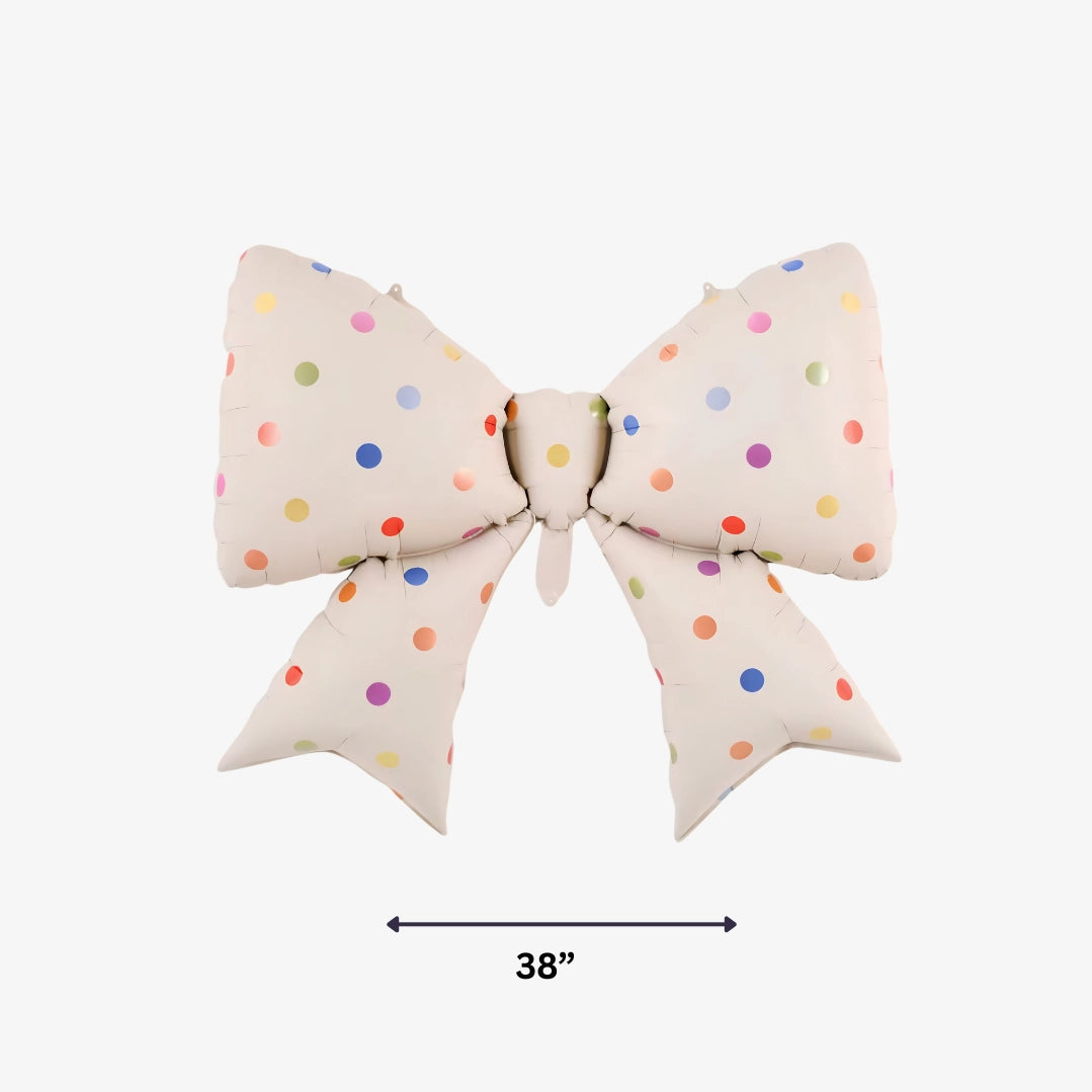 38" Colorful Polka Dot Bow Mylar