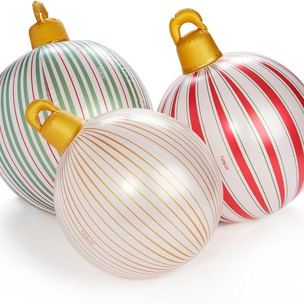 Vintage Stripe Light Up Ornaments