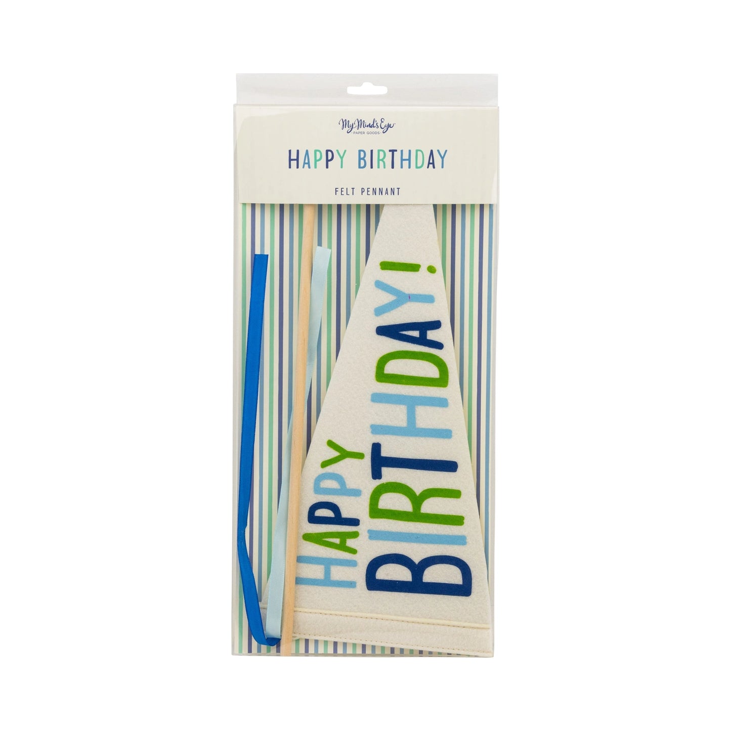 Blue Happy Birthday Felt Pennant