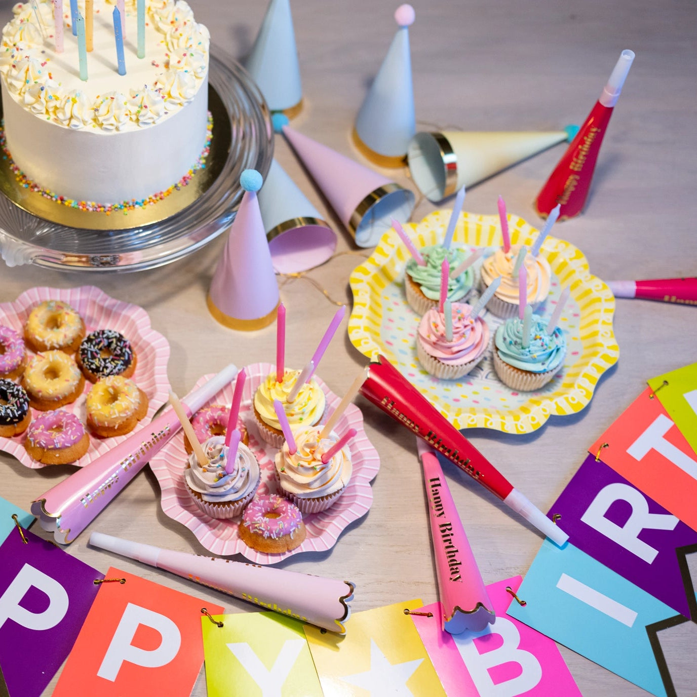 Pink Happy Birthday Tooters