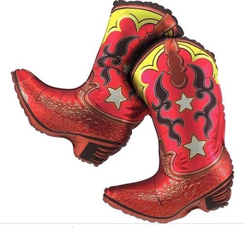 Load image into Gallery viewer, 36&amp;quot; Western Dancing Cowboy Boots Mylar Balloon
