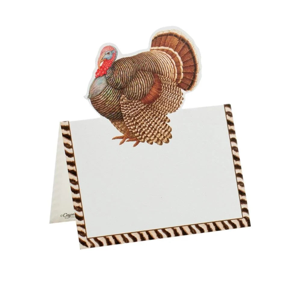 Stripe Border Turkey Place Cards