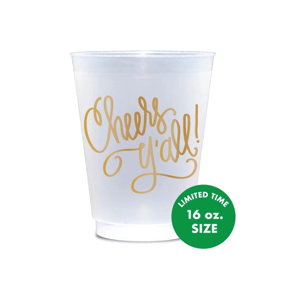 Cheers Y'all Frosted Cups  Sparkle and Swag Party