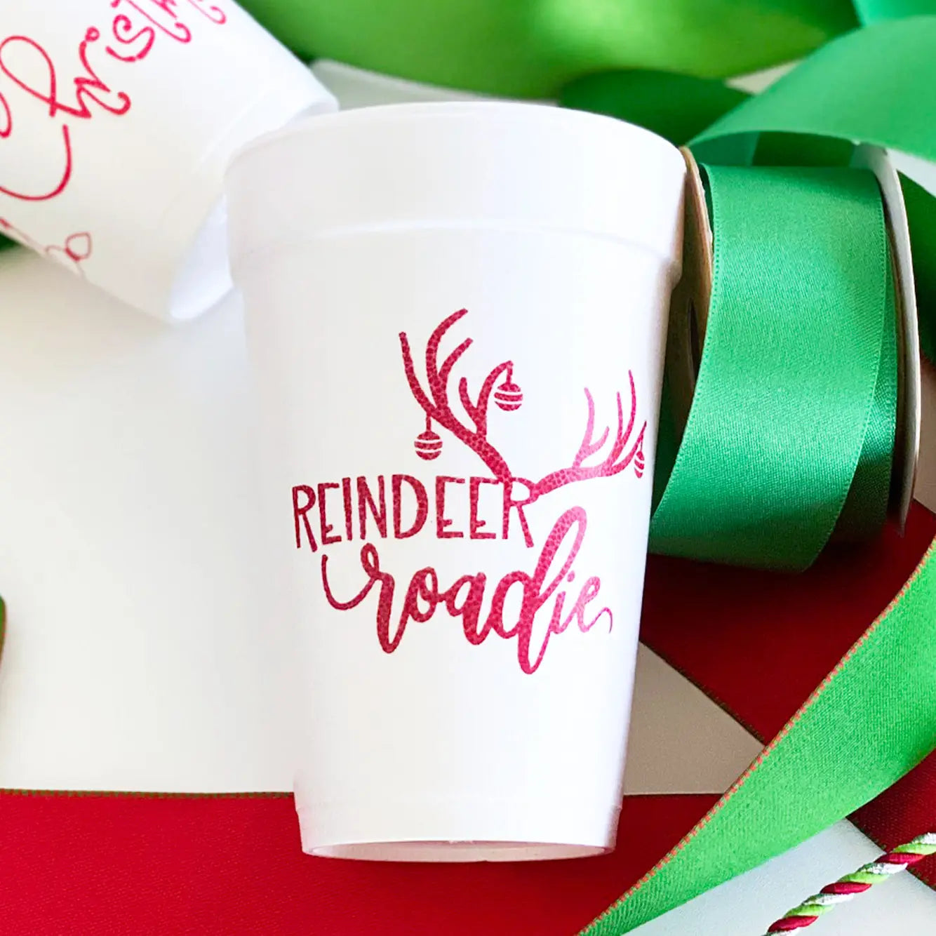 Reindeer Roadie Foam Cups