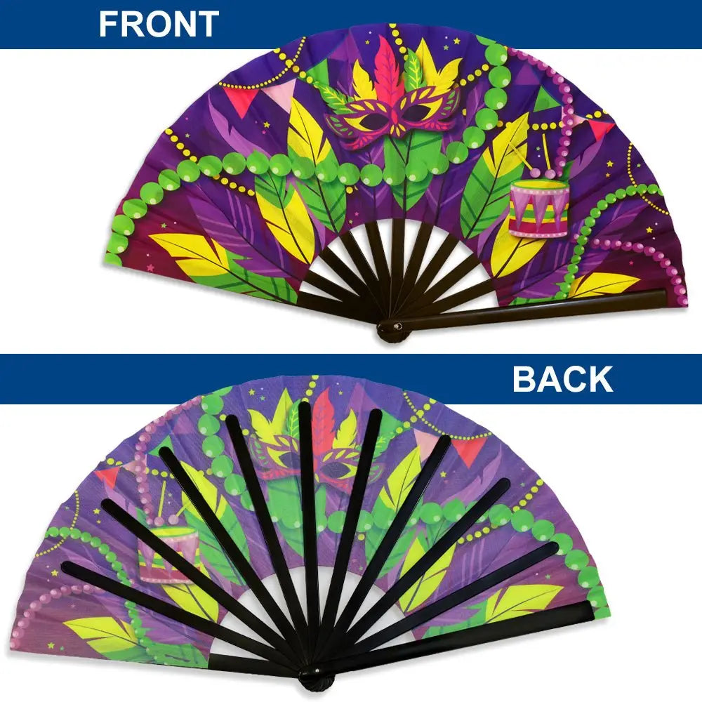 Mardi Gras XL Hand Fan