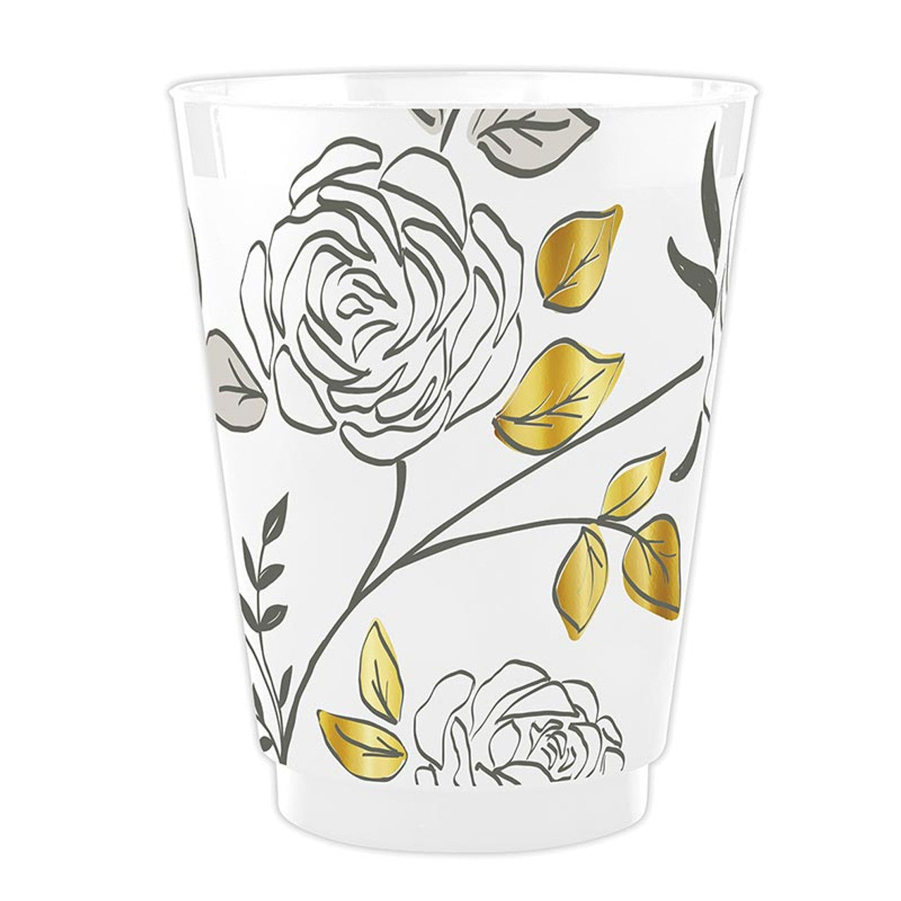 Gold Detail Floral Frost Cups
