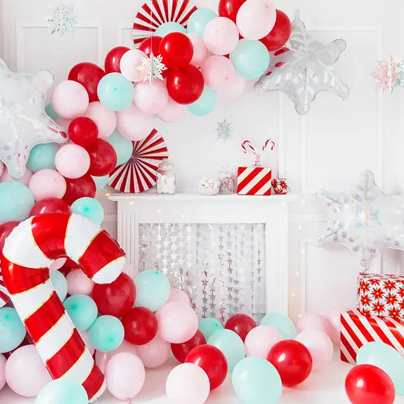 32" Red and Gold Candy Cane Mylar