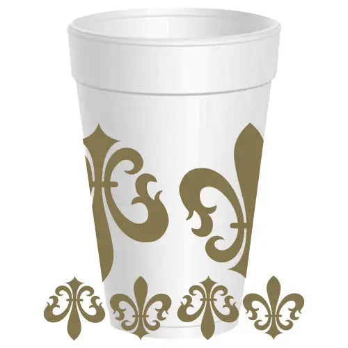 Fleur De Lis Wrap Foam Cups