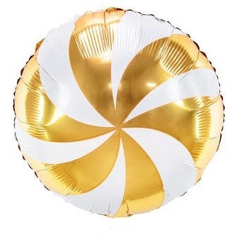 18" Gold Swirl Candy Mylar
