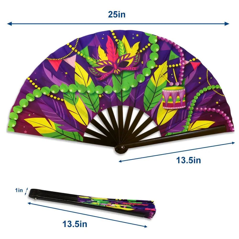 Mardi Gras XL Hand Fan