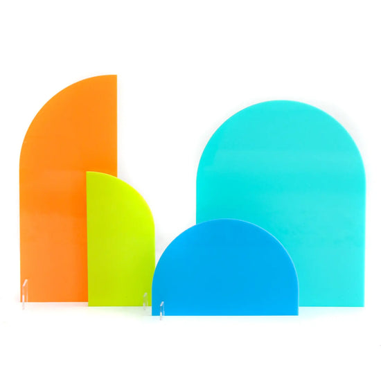 Acrylic Decor Stands - Customizable party signs Blue/Green