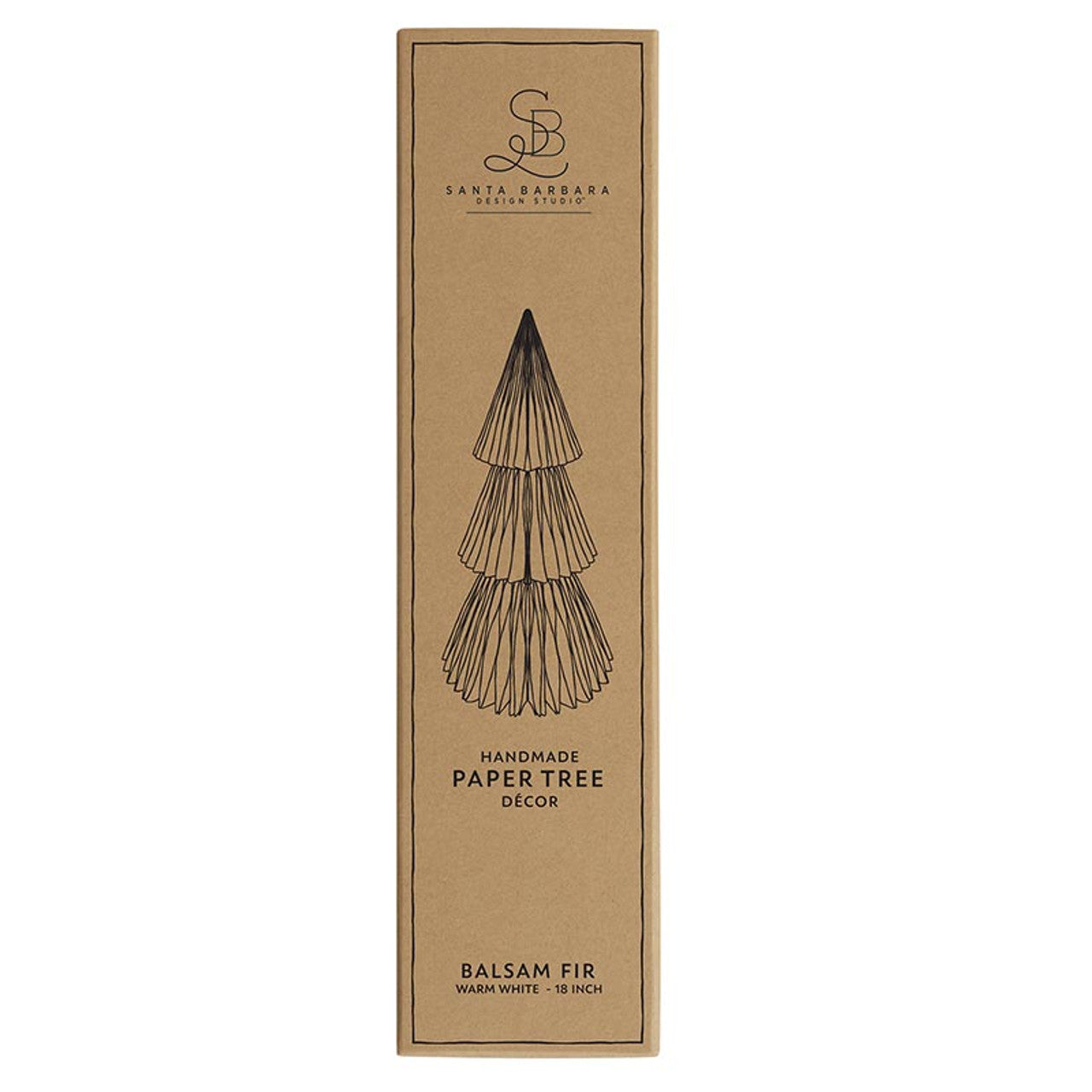 18" Warm White Balsam Fir Paper Tree