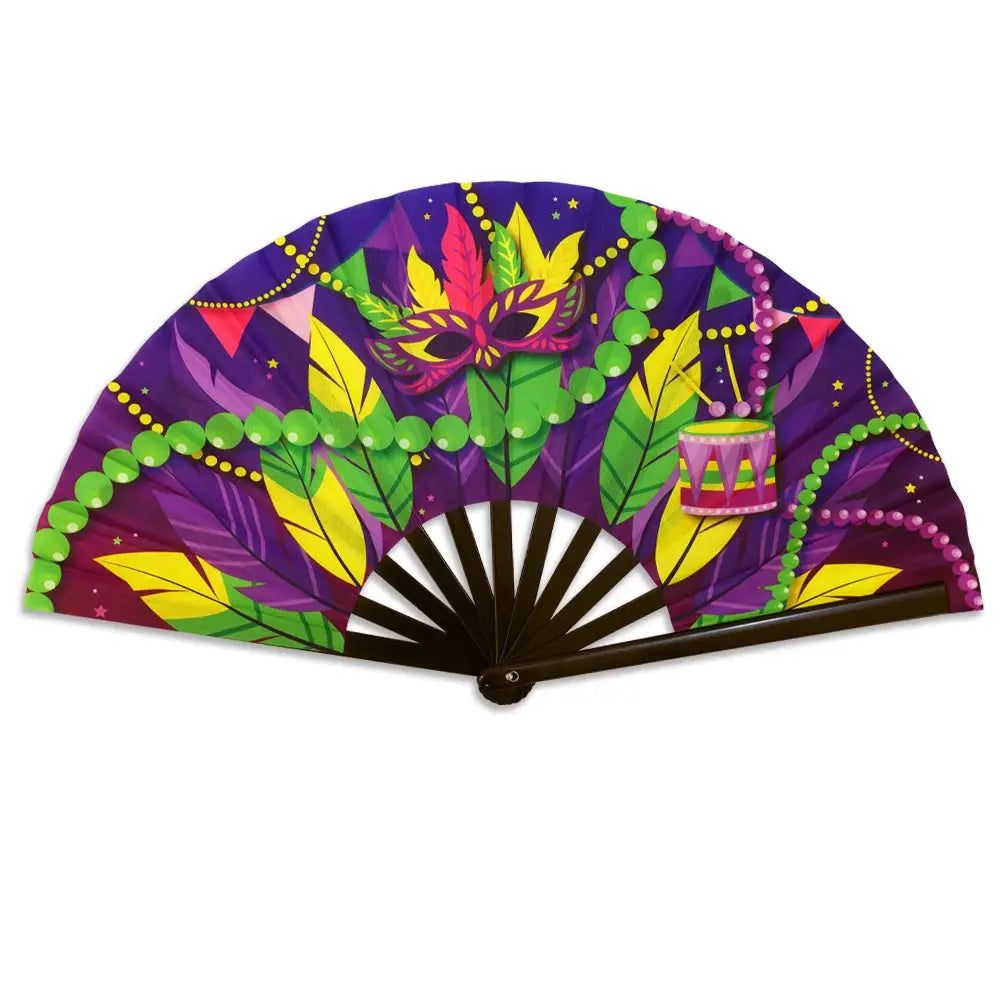 Mardi Gras XL Hand Fan