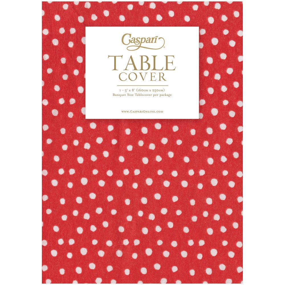 Small Dots Red Linen Tablecloth