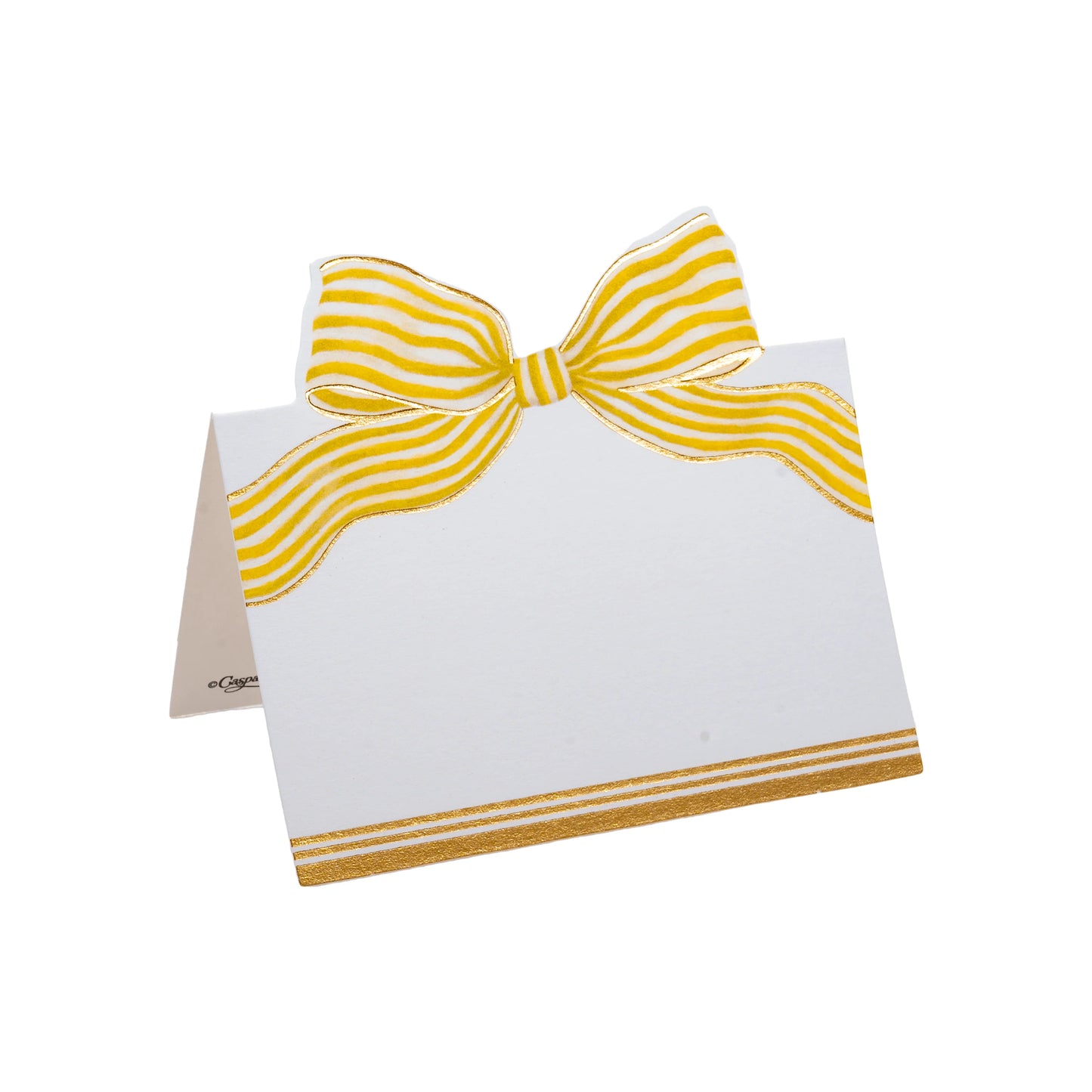Gold Striped Bow Foil Place Cards