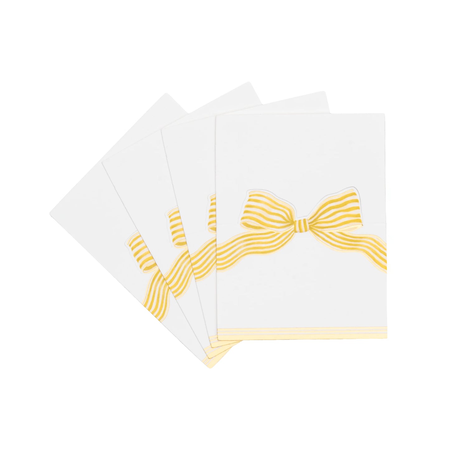 Gold Striped Bow Foil Place Cards