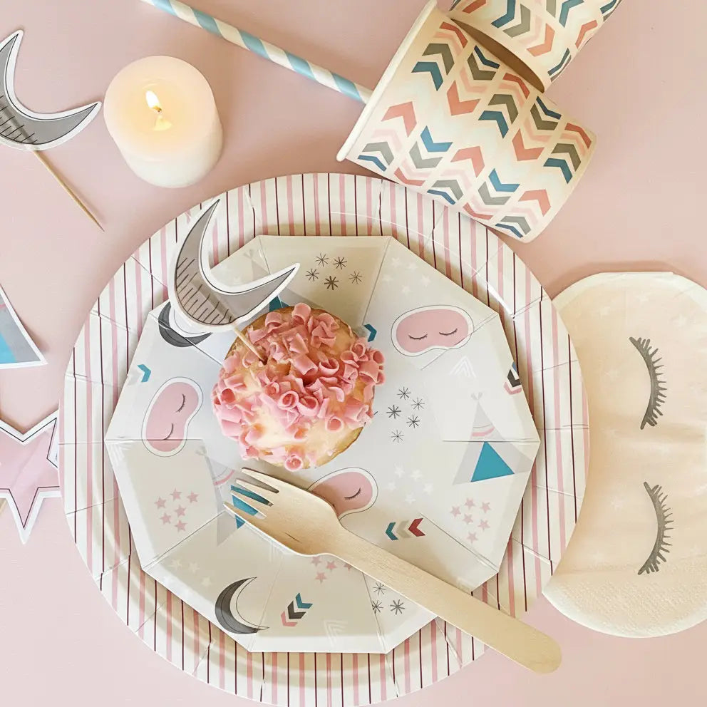 Pink Fine Stripes Plates