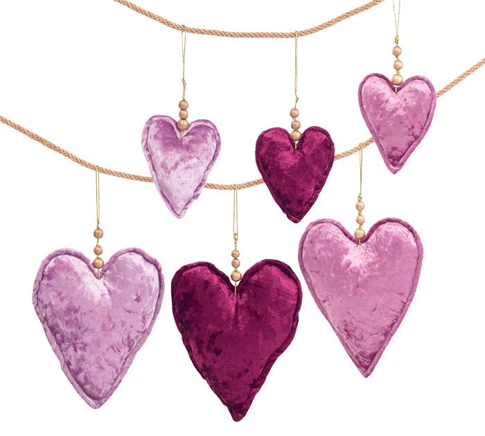 Hanging Purple Velvet Plush Heart