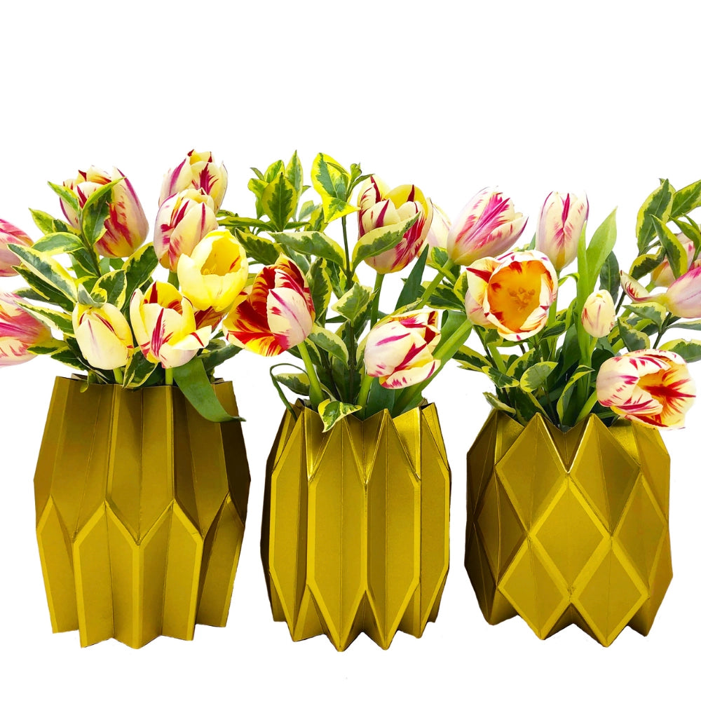Gold Paper Vase Wraps