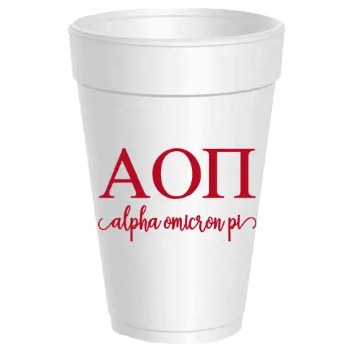 Alpha Omicron Pi Foam Cups