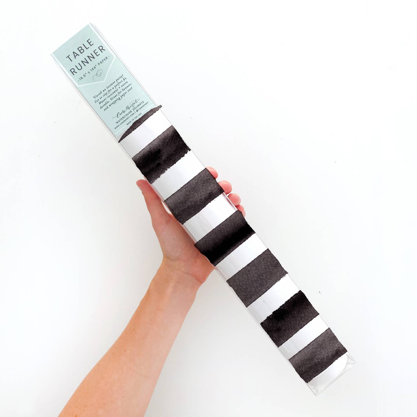 Black and White Stripes Table Runner